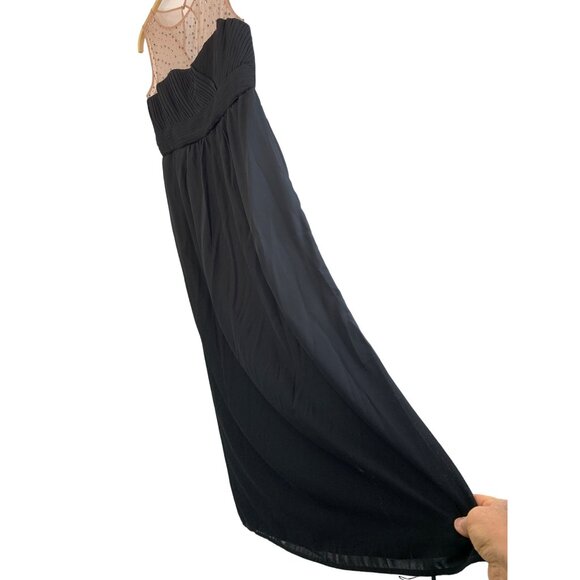 City Chic 14W Maxi Black Illusion Neck Bead Giuliana Dress New Wedding 6904 - Picture 10 of 16